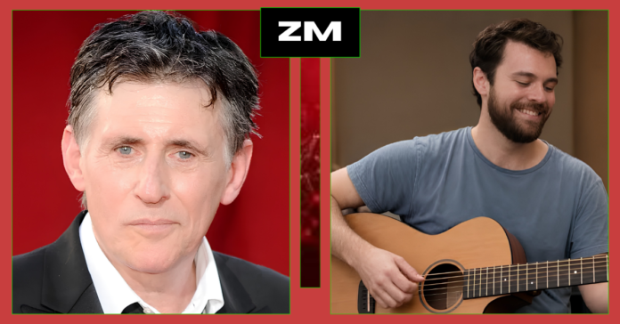 Jack Daniel Byrne, musician and son of Gabriel Byrne, playing guitar