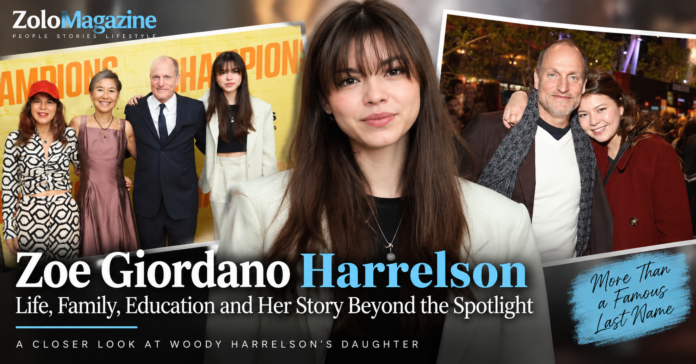 Zoe Giordano Harrelson, daughter of Woody Harrelson and Laura Louie