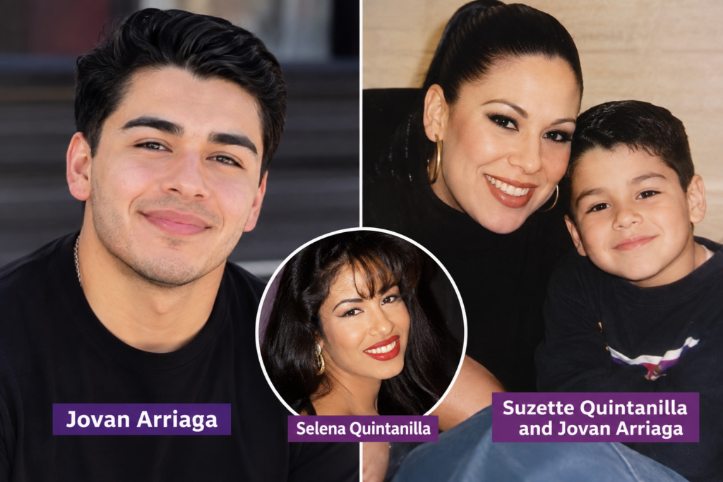 Jovan Arriaga: Suzette Quintanilla’s Son Explained Jovan Arriaga with Suzette Quintanilla and Selena Quintanilla family collage